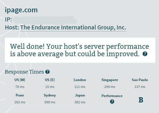 i page server speed worldwide